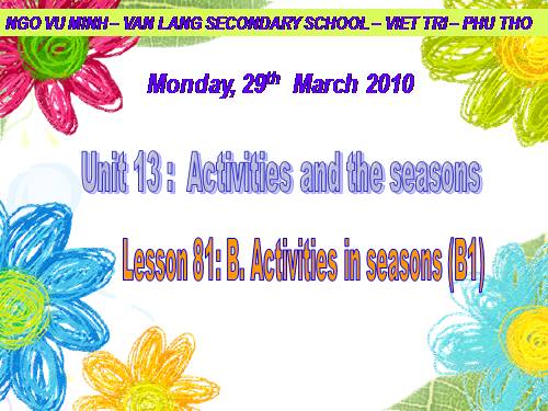 Unit 13. Activities and the seasons