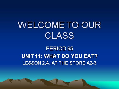 Unit 11. What do you eat?