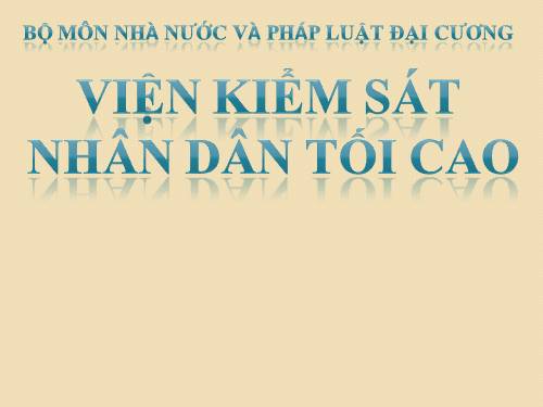 Viện kiểm sát nhân dân tối cao