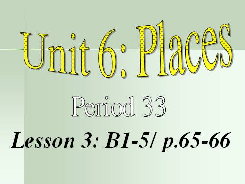 Unit 6. Places