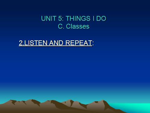 Unit 5. Things I do