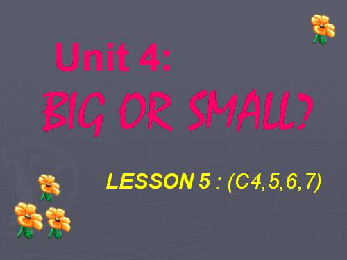 Unit 4. Big or small?