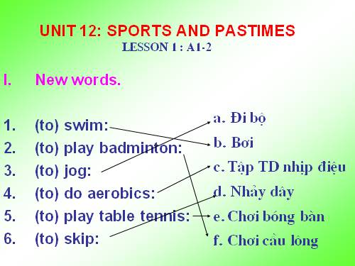 Unit 12. Sports and pastimes