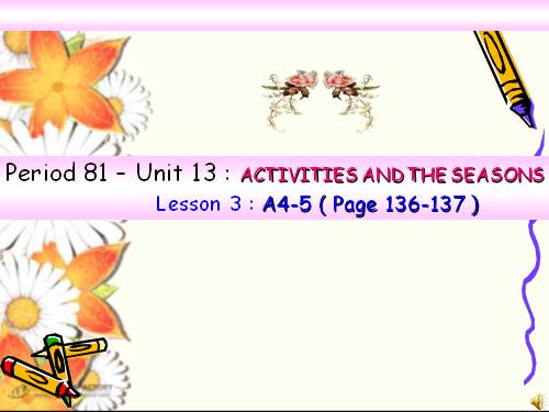 Unit 13. Activities and the seasons