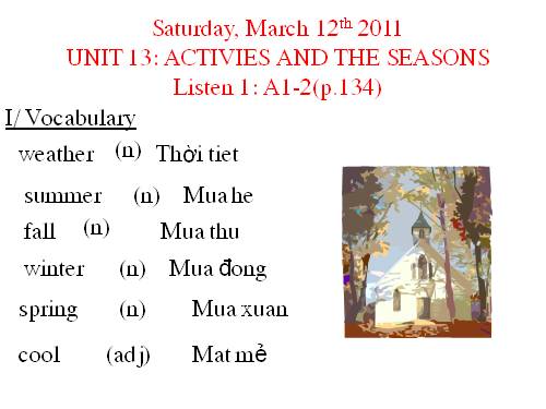 Unit 13. Activities and the seasons