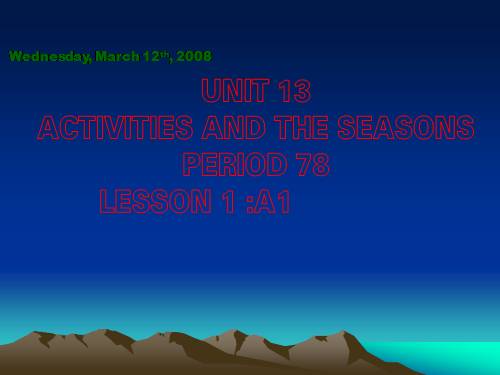 Unit 13. Activities and the seasons