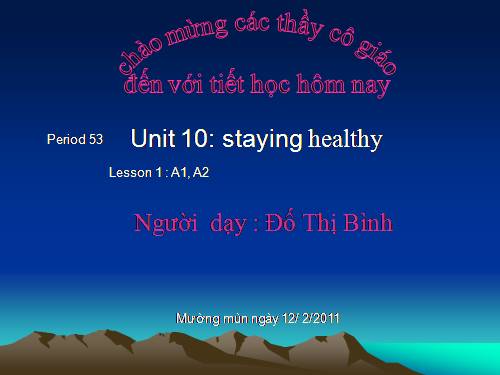 Unit 10. Staying healthy