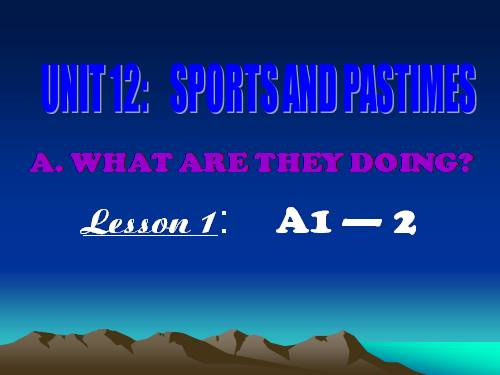 Unit 12. Sports and pastimes