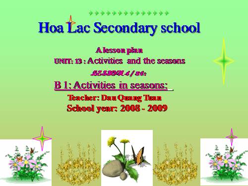 Unit 13. Activities and the seasons