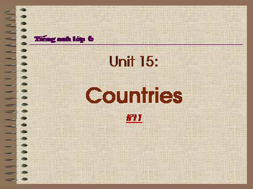 Unit 15. Countries