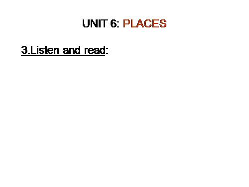 Unit 6. Places