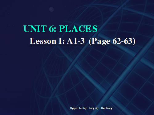 Unit 6. Places