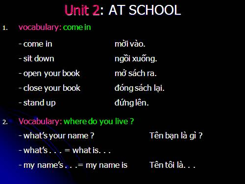 Unit 2. At school