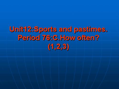 Unit 12. Sports and pastimes