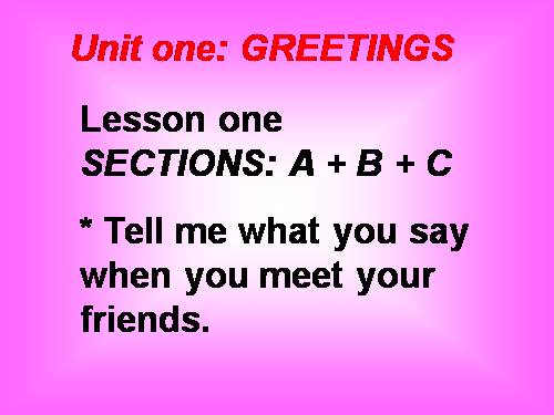 Unit 1. Greetings