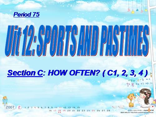 Unit 12. Sports and pastimes