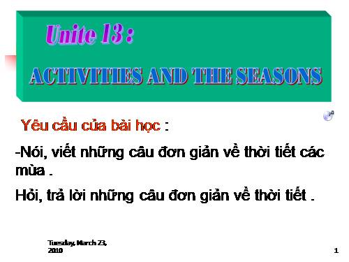 Unit 13. Activities and the seasons