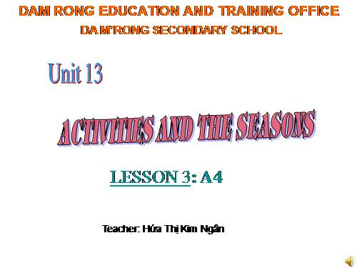 Unit 13. Activities and the seasons