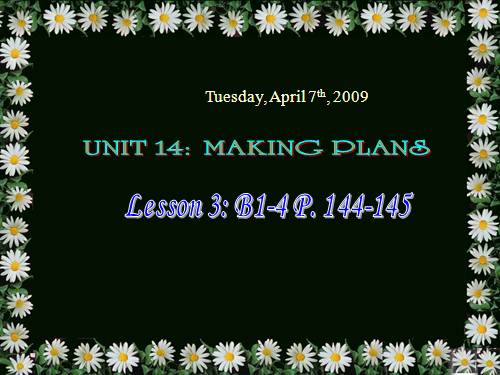 Unit 14. Making plans