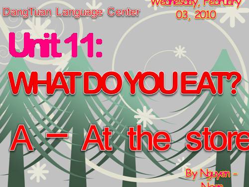 Unit 11. What do you eat?