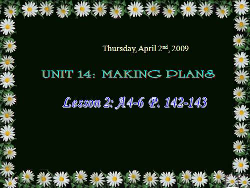 Unit 14. Making plans