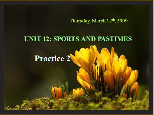 Unit 12. Sports and pastimes