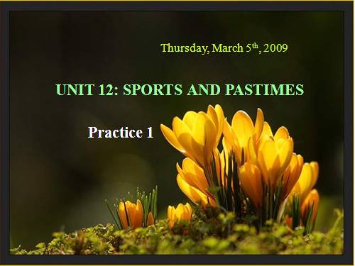 Unit 12. Sports and pastimes