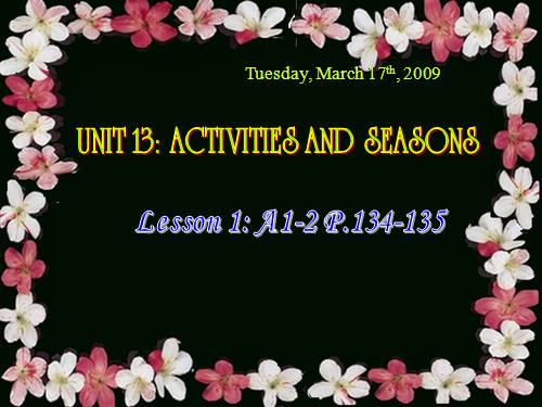 Unit 13. Activities and the seasons