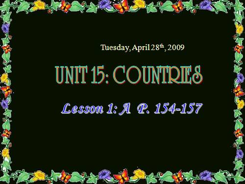 Unit 15. Countries