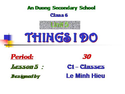 Unit 5. Things I do