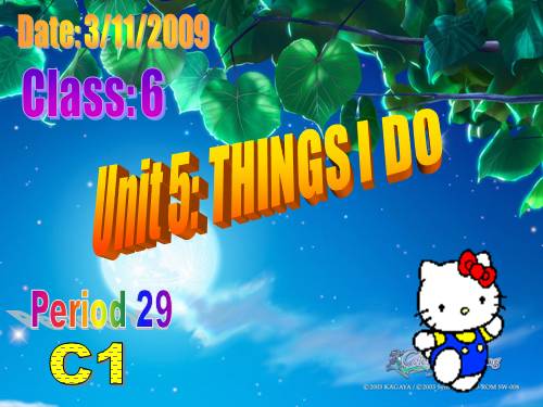 Unit 5. Things I do