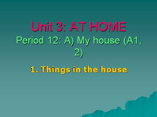 Unit 3. At home