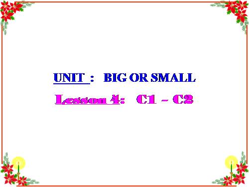 Unit 4. Big or small?