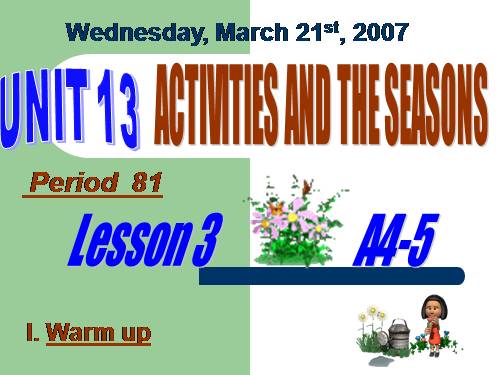 Unit 13. Activities and the seasons