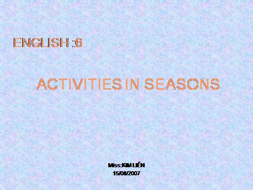 Unit 13. Activities and the seasons