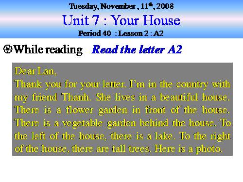 Unit 7. Your house