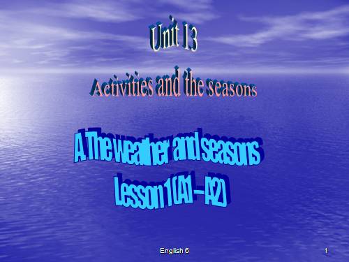 Unit 13. Activities and the seasons