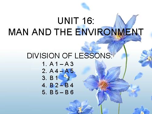 Unit 16. Man and the environment