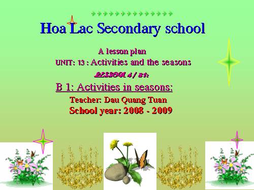 Unit 13. Activities and the seasons