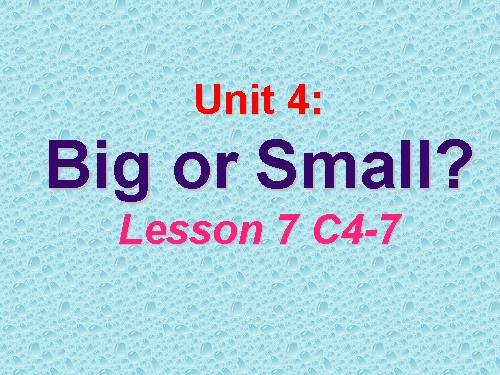 Unit 4. Big or small?