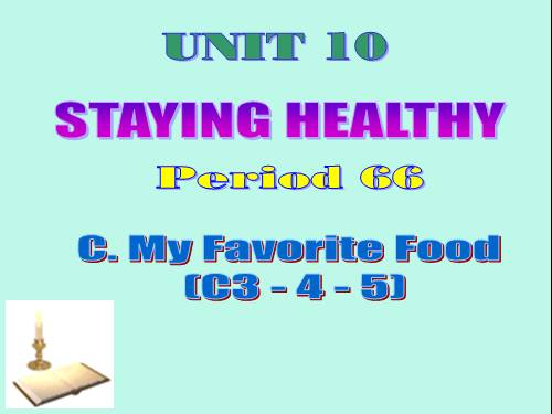 Unit 10. Staying healthy