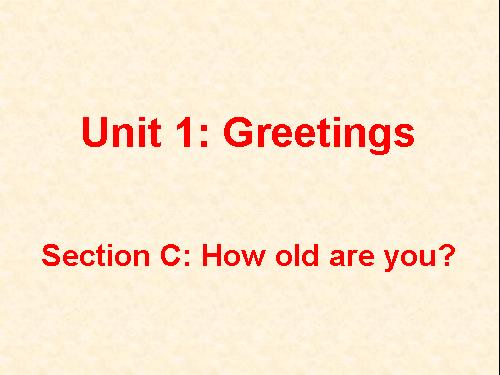 Unit 1. Greetings