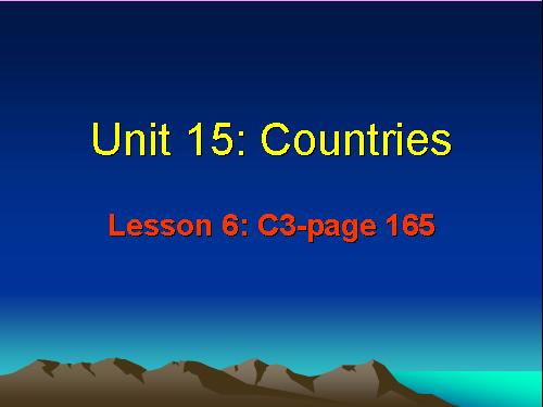 Unit 15. Countries