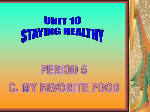 Unit 10. Staying healthy