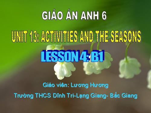 Unit 13. Activities and the seasons