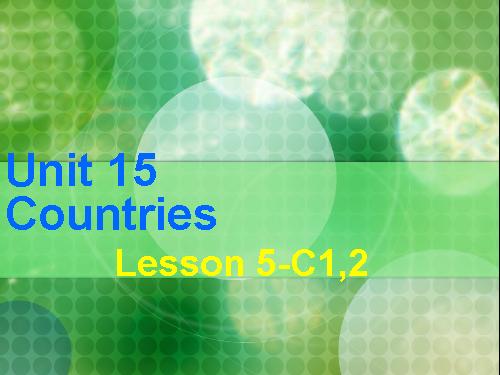 Unit 15. Countries