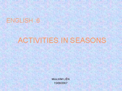 Unit 13. Activities and the seasons