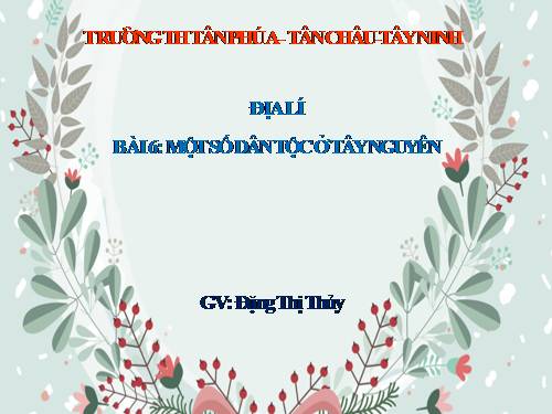 Bài 6. Một số dân tộc ở Tây Nguyên