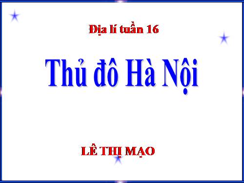 Bài 15. Thủ đô Hà Nội