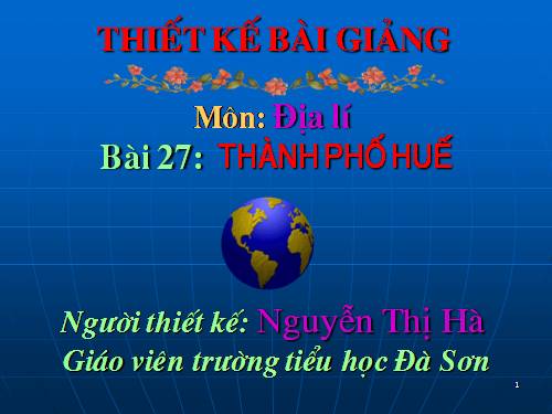 Bài 27. Thành phố Huế